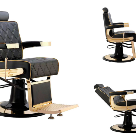 Sillón de barbería dorado