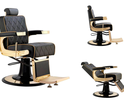 Sillón de barbería dorado